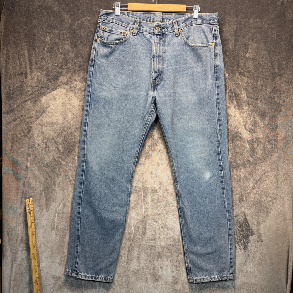 Levis 505 Regular Fit Jeans Mens Blue Regular 38x32 Denim Casual Straight Leg